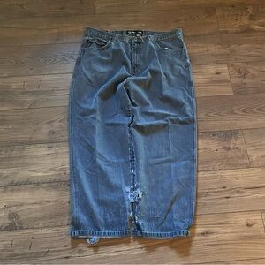 Vintage Baggy WideLegged Reverb Grey Distressed Jeans 42x32